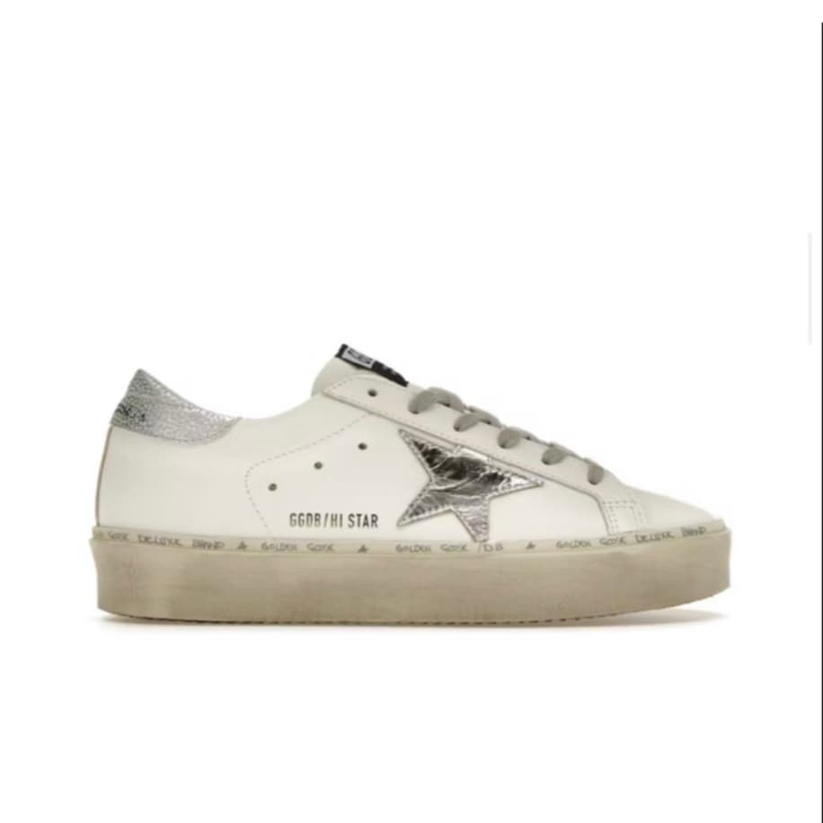 Golden Goose Hi Star White Silver